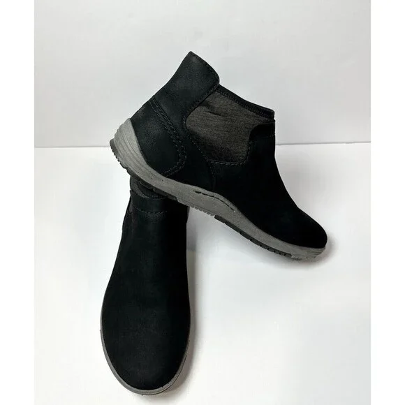 Dansko Lizette Black Waterproof Nubuck Leather Ankle Booties Womens EU Size 40