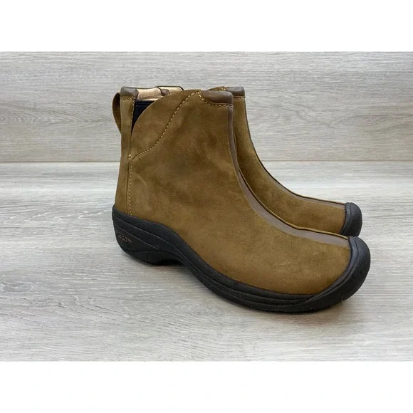 Keen Presidio Women's Brown Nubuck Leather Ankle Boots 7.5 Slip On