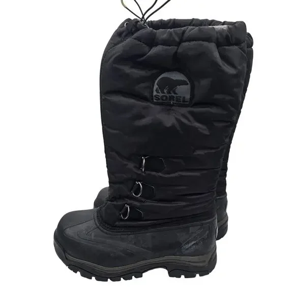 Sorel Boots Womens Size 8 Black Insulated Winter Snow Drawstring NL1082-010