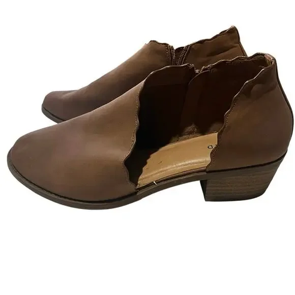 Torrid Beige Open Side Booties- Size 10.5-Boho Chic - Y2K