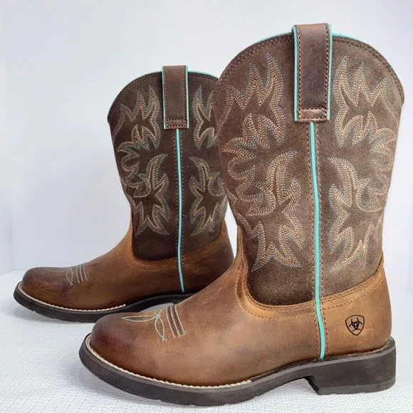 Ariat New‎ Delilah Western Boot Women's Size 8B Brown Leather Cowboy