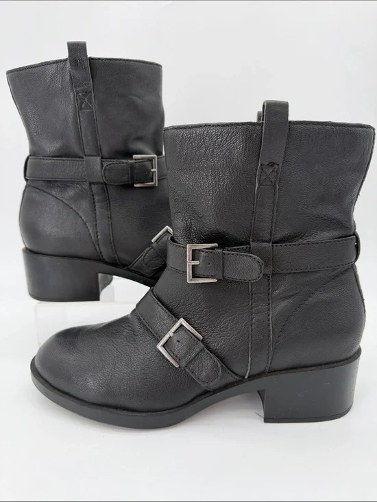Cole Haan Fabrizia X Nike Buckle Moto Pull On Ankle Boots Women's Size 9.5B