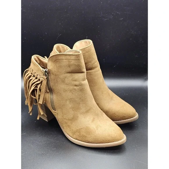Charlotte Russe Women's Fringe Ankle Booties  Size 8 Lightly Worn