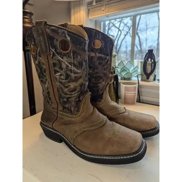 Smoky Mountain 6360 Pawnee Brown Distress/Camo Women's Boots US Size 5