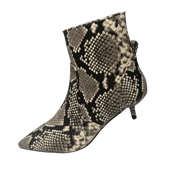 MICHAEL Michael Kors Kadence Snake-Embossed Ankle Booties SZ 8 NEW‎ $225