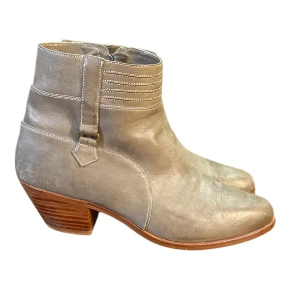 Dingo Western Side Zip Taupe Cowgirl Bootie’s Women’s Size 8.5