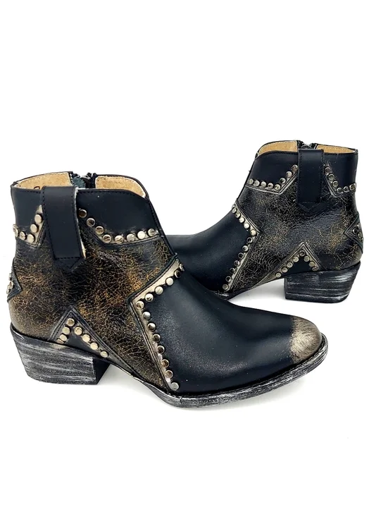 Corral Circle G Star Inlay Leather Ankle Boots 7 NWOT