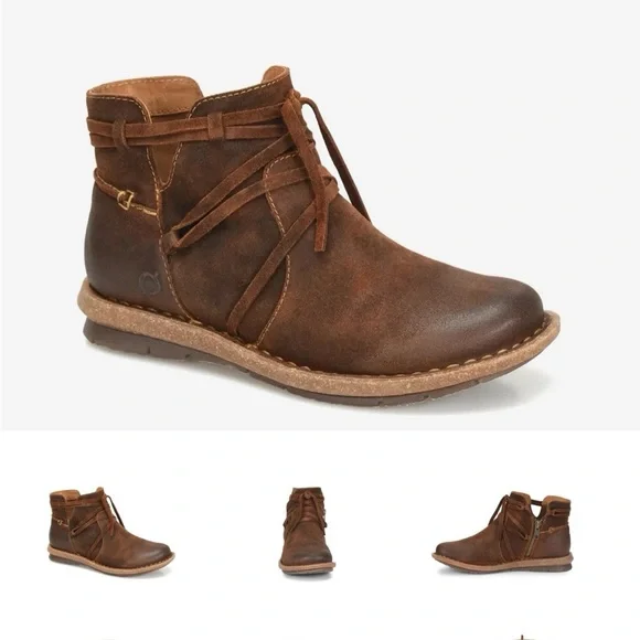 Born, Brown Leather Ankle Boots