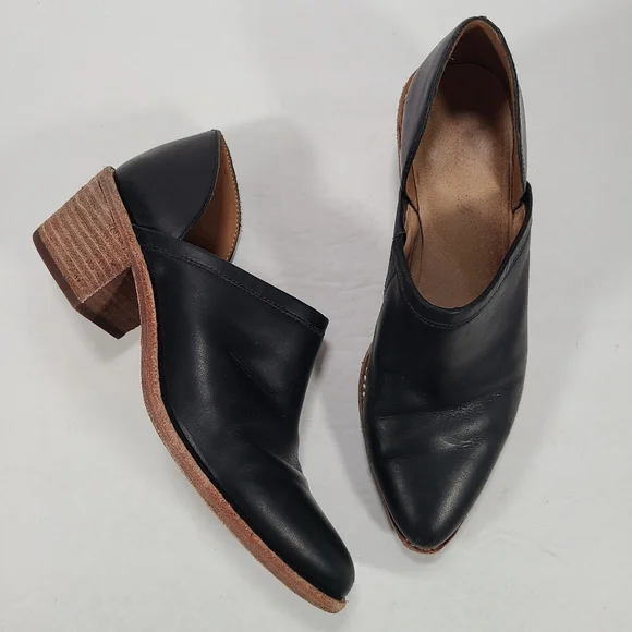Madewell The Brady Lowcut Black Leather Boho Coastal Cowgirl Bootie Women Size 7