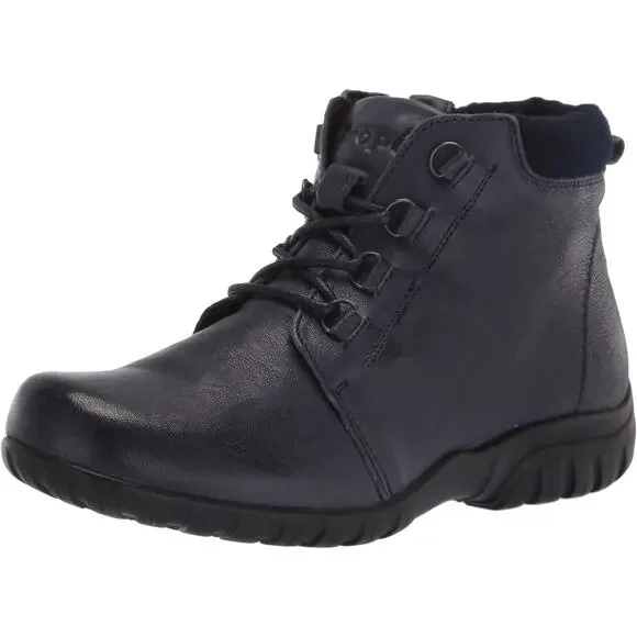 Propet Women Chukka Ankle Booties Delaney Size US 9M Navy Blue Leather