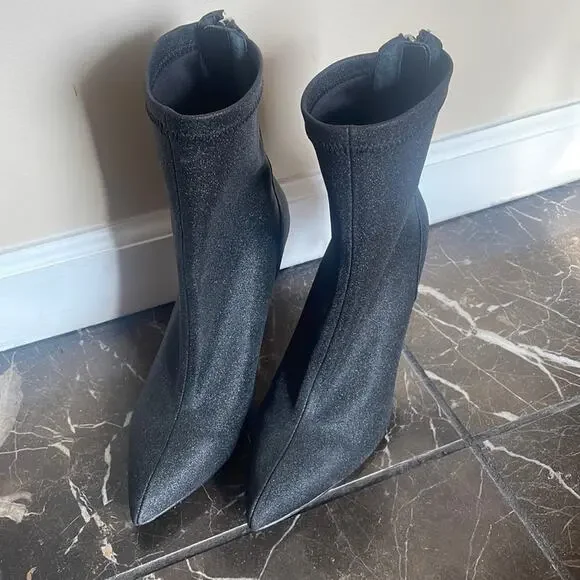 Jewel Badgley Mischka Stiletto Ankle Booties Size 7 Black