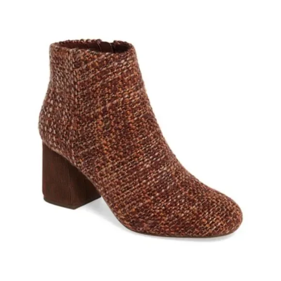 Seychelles Audition Tweed Block Heel Bootie in Whiskey