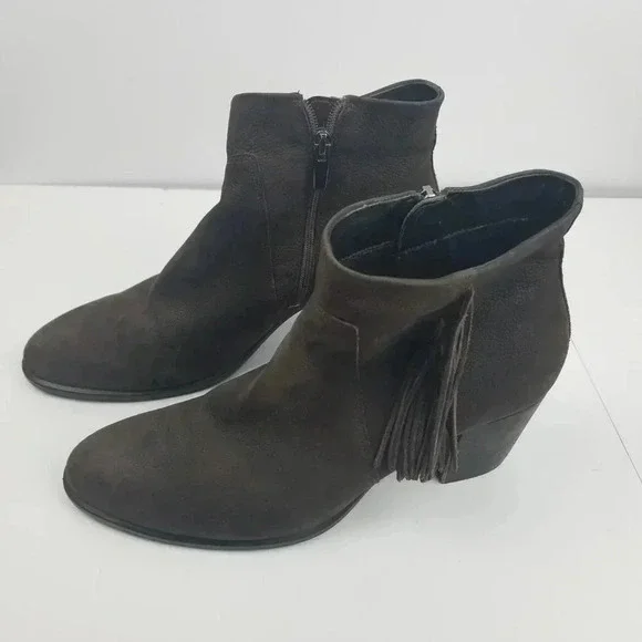 Ecco Danish Design Women's Brown Fringe Western Festival Bootie  EU 40 US 9