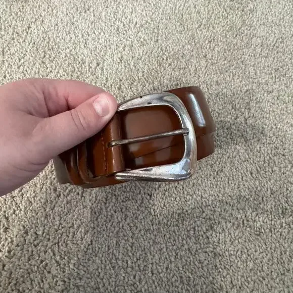 Harken Genuine Leather Brown Belt w/ Silver Hardware Women's Size Small