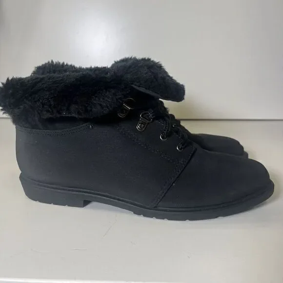 Original Rugged Outback  Womens Ankle Boots‎ Black Waterproof 8 Sherpa Grunge