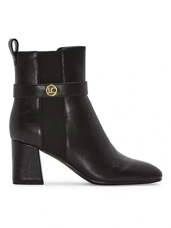 Liz Claiborne Black Mid-Calf Block Heel Booties zip up Size 9