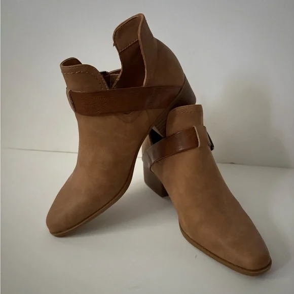 Brown/Tan Suede Ankle Booties