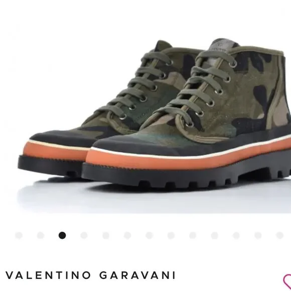 VALENTINO GARAVANI Canvas Camouflage Sneaker Boots Sz 36
