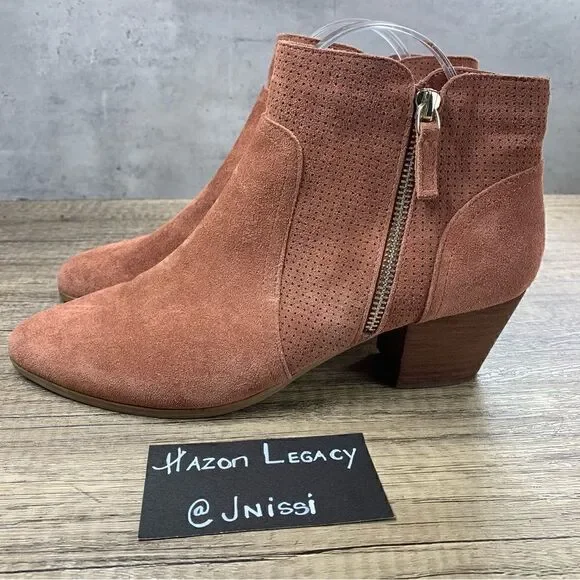 Violet & Red~Women’s~Deep Salmon Suede  Booties 