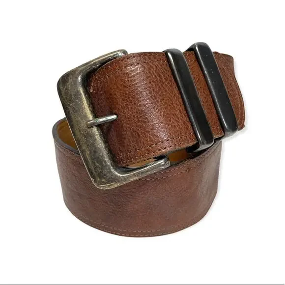 Vintage Comme Des Faus Brown Leather Belt‎
