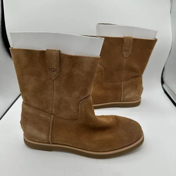 UGG Josefene Short Suede Leather Boots - Chestnut Women's 6