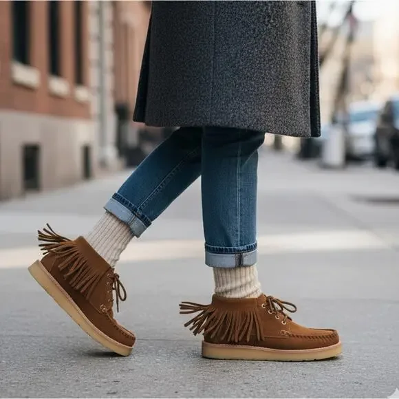Sperry X Rebecca Minkoff Boots Gum Crepe Sole Wallabee Style Moccasin Size 11