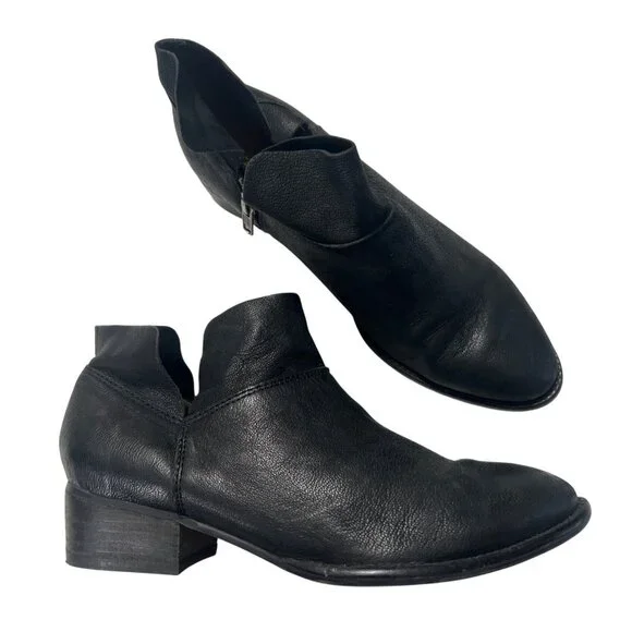 Seychelles Snare Black Leather Ankle Booties Size 7.5