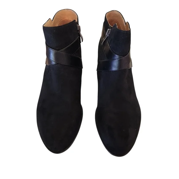LifeStride Ally ankle bootie, faux-leather upper, wrap-around strap with buckle,