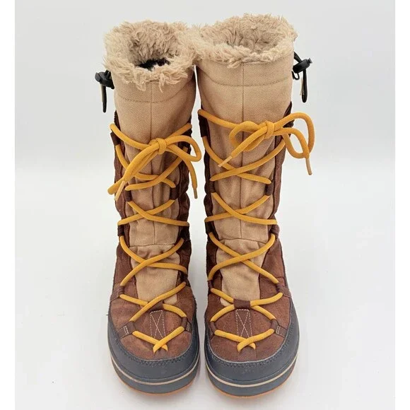 Sorel Waterproof Winter Snow Boots Women’s Size 9 Brown Faux Fur NL1977-256