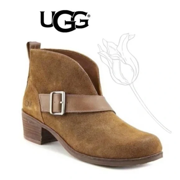 Ugg Wright Belted Bootie - Brown Stout - Size 10