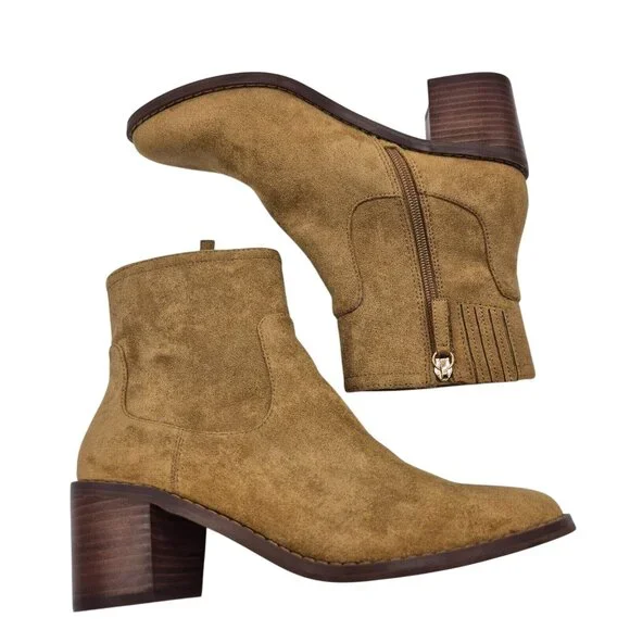 J Crew Women's Western Boots Size 7.5 M Sueded Golden Brandy Brown