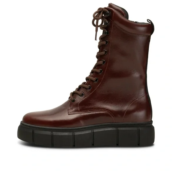 The Bear Denmark‎ Tove Lace Up Platform Combat Boots Brown NEW