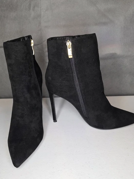GenShuo‎ Black Stiletto Ankle Booties Pointed Toe Dress Boots Size 7