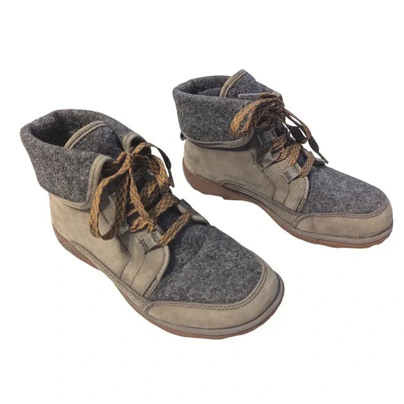 Chaco Barbary Womens‎ 6 Nickel Gray Wool Leather Ankle Boots J150184