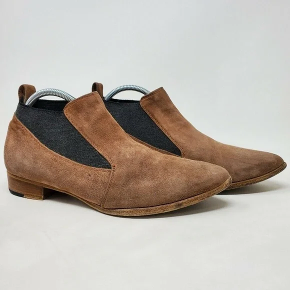 Alberto Fermani Brown Suede Bootie Heels Size 36.5 (US 6.5)