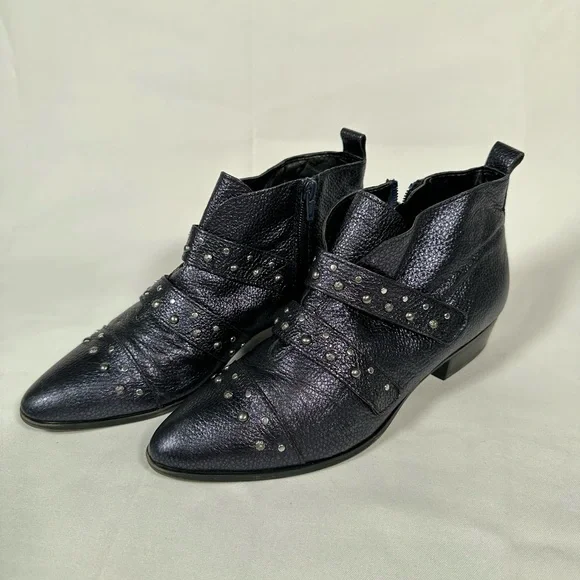 Naturalizer Blissful Studded Navy Metallic Booties Woman Size USA 8.5