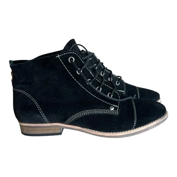 Diba Eli Black Suede Ankle Boots Size 9.5