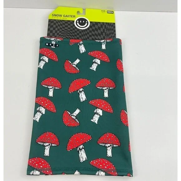 Neff Headwear Snow Gaiter‎ Green Red Mushrooms OSFA NWT