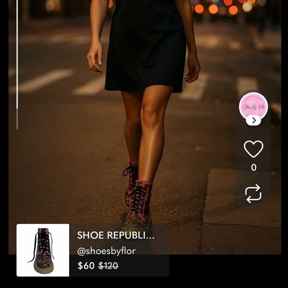 SHOE REPUBLIC / Husky / Leopard Print / Lace-Up / Chunky / Ankle / Boots With Pi