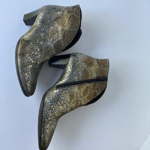 ARA Luftpolster booties 7 ankle boots heeled metallic Glam Heels Snake Europe