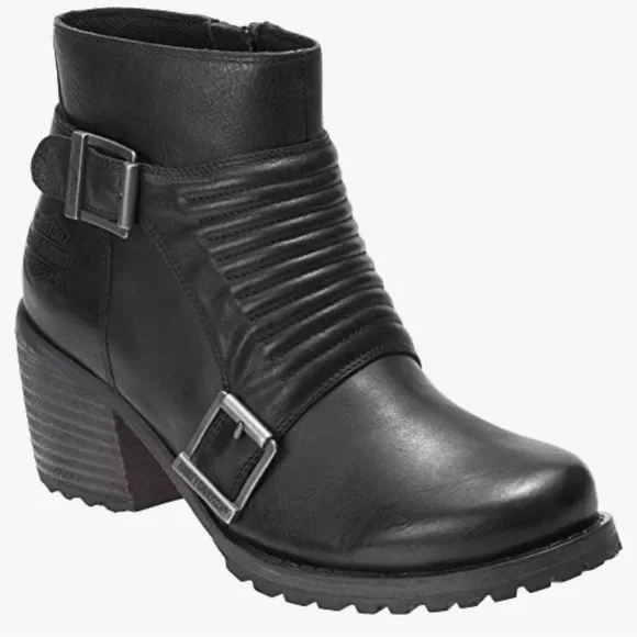 Harley-Davidson Women's Black Leather Booties NWOT