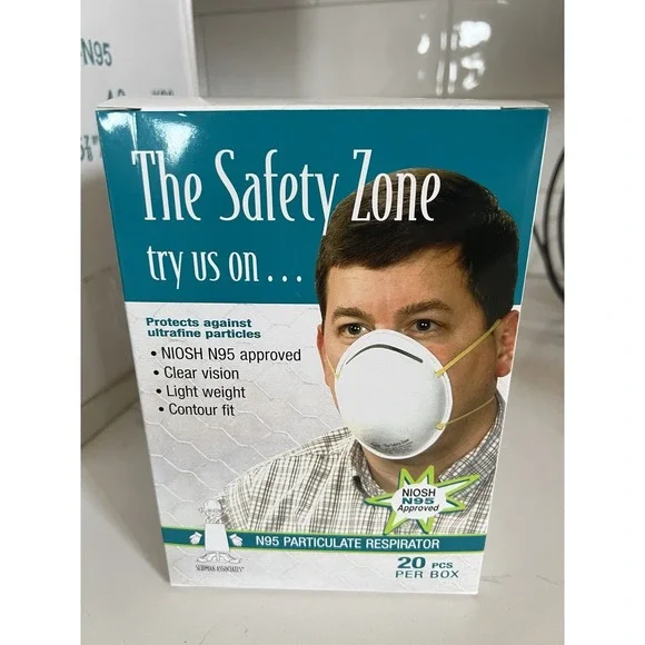 Safety‎ Zone N95 Particulate Respirator Adult 240 Masks Case- 12 Boxes, 20 each