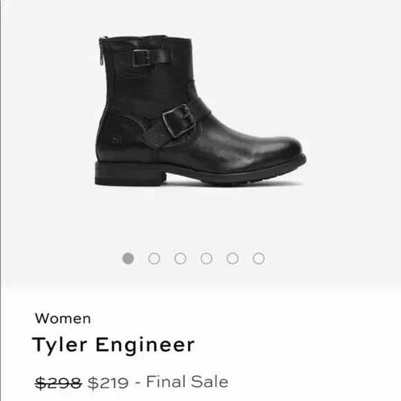 NWOT Frye Boots Tyler Engineer Ankle Buckle Leather Black Size 6