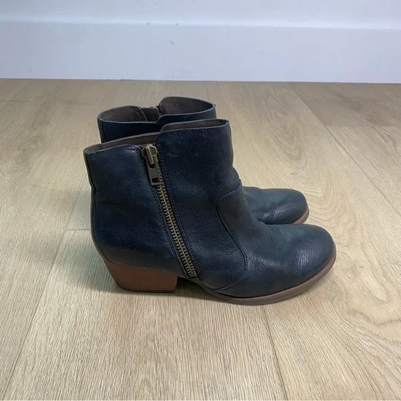 Kork Ease Black Leather Ankle Bootie