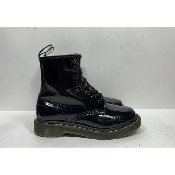 Doc Dr. Martens 1460 Patent‎ Leather Women's 7 8-Eye Boots Black 11821