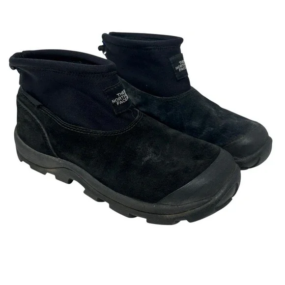 The North Face Chilkat Slip-On Black Suede Short Booties‎ Fleece Lined Unisex