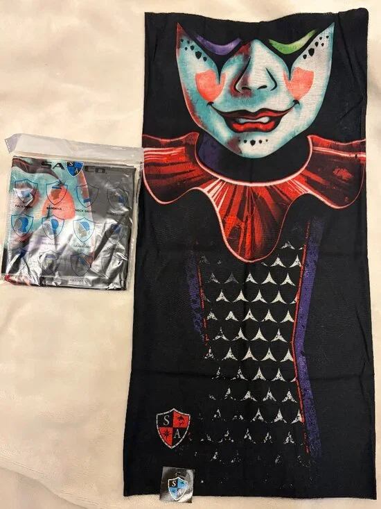 2Pack-Graphic Black Neck Gaiter