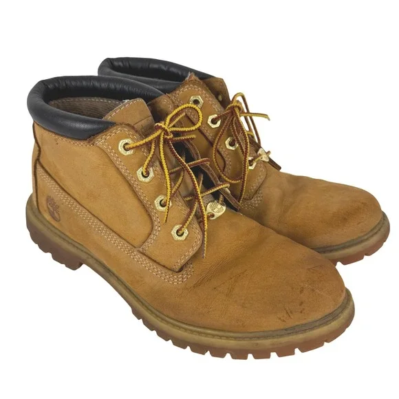 Timberland Womens Wheat Nubuck Waterproof Boots Tan Leather‎ Lace Up 6.5 M