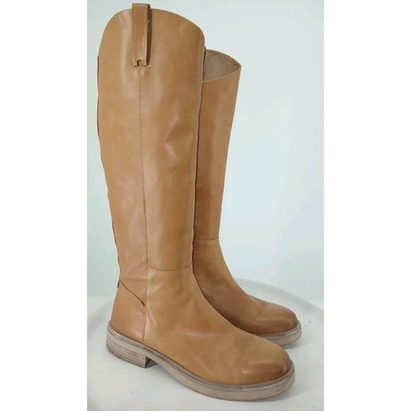 Sam Edelman Women's Fable Tall Leather Boots Tan Cashew Size 10 NEW. C116