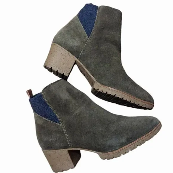Dr. Scholls Women's Lively Olive Green Suede Boots‎ 8.5M